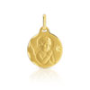 Médaille or 375 jaune ange et étoile diamantée - vue V1