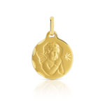 Médaille or 375 jaune ange et étoile diamantée - vue 1