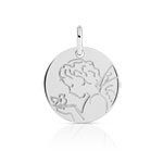 Medaille or blanc 375 ange et l'oiseau - vue 1