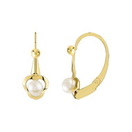 Boucles d' oreilles or 375 jaune perle de culture chine
