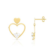 Boucles d'oreilles or 375 zirconia Swarovski