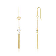 Boucles d'oreilles or 375 jaune zirconia Swarovski