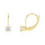 Boucles d'oreilles or 375 jaune dormeuses zirconias - vue 1