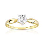 Bague or 375 2 tons zirconia - vue 1