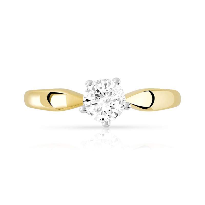 Bague or 375 2 tons zirconia - vue 3