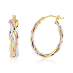 Créoles or 375 3 tons torsadées - vue 1