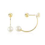 Boucles d'oreilles or 375 jaune perle de culture de chine - vue D2