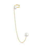 Un bijou d'oreille or 375 jaune perle de culture