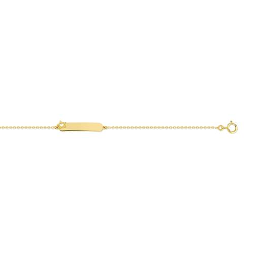 Gepersonaliseerde armband in 375 geel goud met opengewerkte ster en hart 14 cm