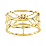 Bague or 375 jaune zirconia
