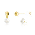 Boucles d' oreilles or 375 jaune perle de culture de chine - vue 1