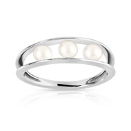 Bague or 375 blanc perle de culture de chine