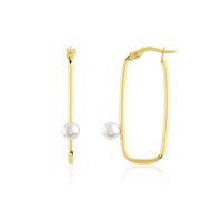 Boucles d'oreilles or 375 jaune perle de culture de chine