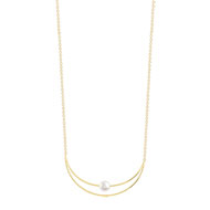 Collier or 375 jaune perle de culture de chine