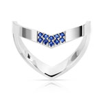 Bague or 375 blanc saphir - vue 1