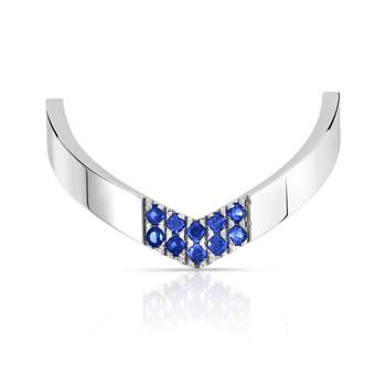 Bague or 375 blanc saphir