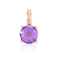 Pendentif or 375 rose améthyste