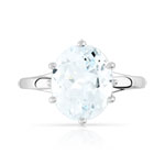 Bague or 375 blanc aigue-marine ovale - vue 3