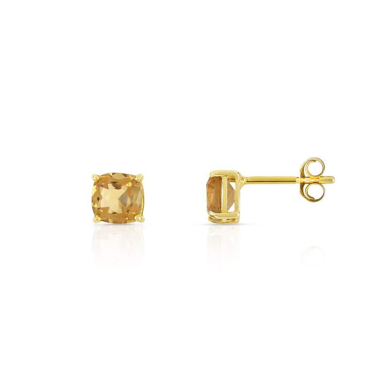 Boucles d'oreilles or 375 jaune citrines - vue 1