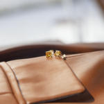 Boucles d'oreilles or 375 jaune citrines - vue D3