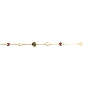 Gold bracelet 375 yellow gemstones 19 cm