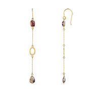 Boucles d'oreilles or 375 jaune pierre fine