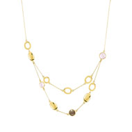 Collier or 375 jaune pierre fine