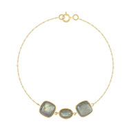 Bracelet or 375 jaune labradorite
