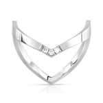 Bague or 375 blanc diamant - vue 1