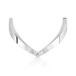 Bague or 375 blanc diamant - vue 3