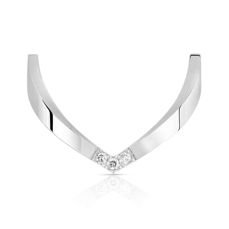Bague or 375 blanc diamant - vue 3