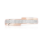 Bague or 375 rose 2 tons diamants - vue 3