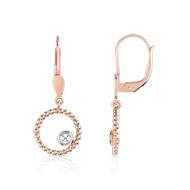 Boucles d'oreilles or 375 rose diamant