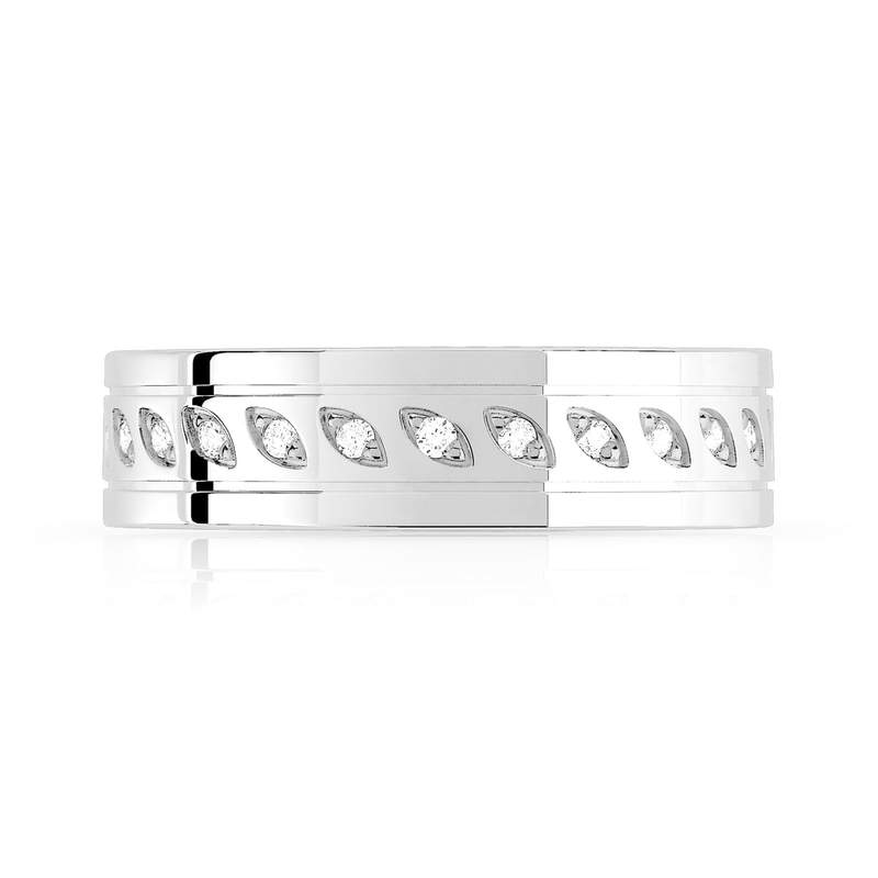 Alliance or 375 blanc diamant - vue 3
