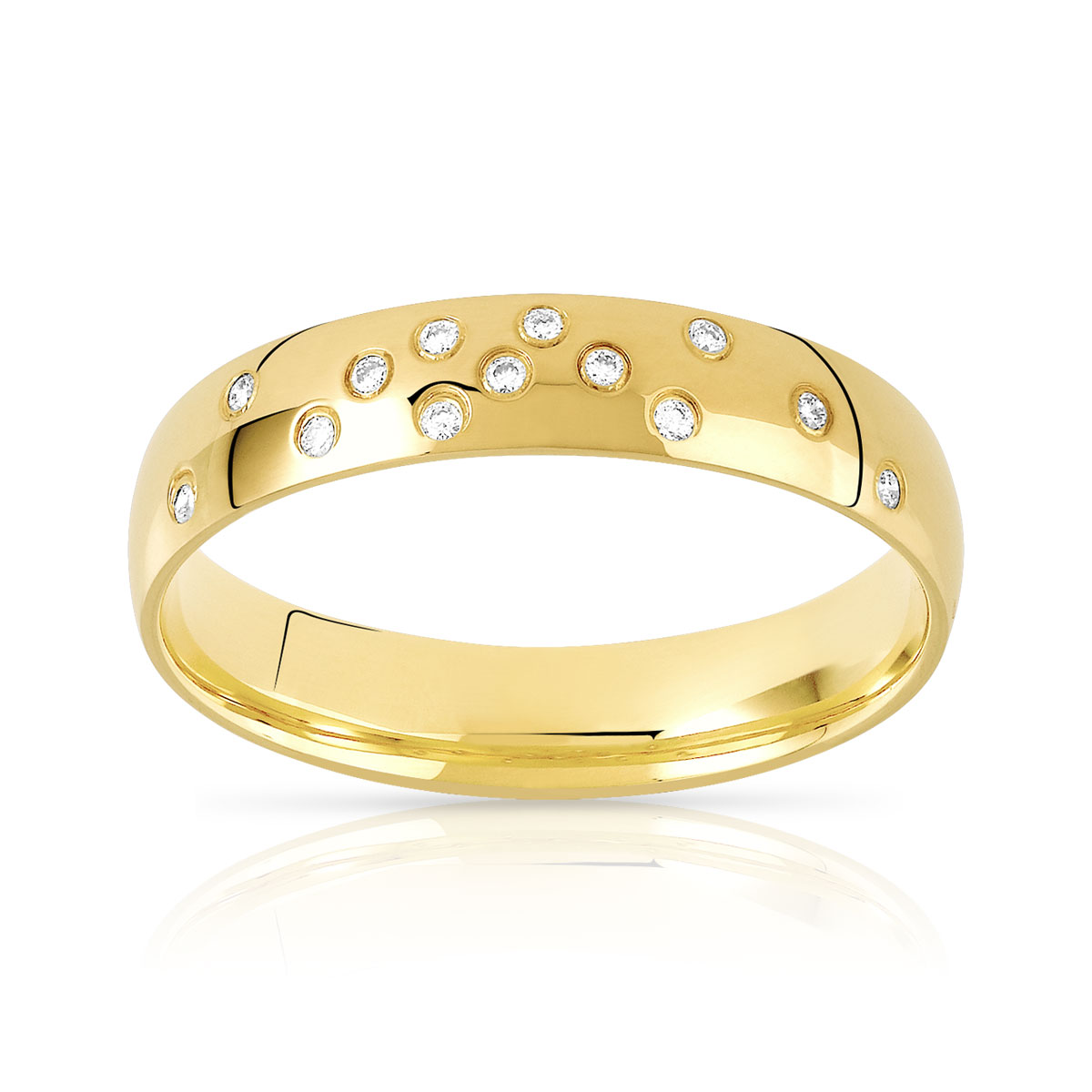 Alliance or 375 jaune diamant - Femme - 13 diamants | MATY