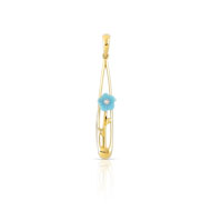 Pendentif or 375 jaune turquoise et diamant