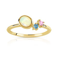 Bague or 375 jaune pierre fine et précieuse