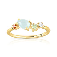 Bague or 375 jaune pierre fine et précieuse