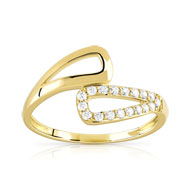 Bague or 375 jaune zirconia