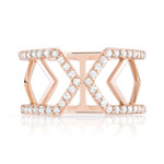 Bague or 375 rose zirconia - vue 3