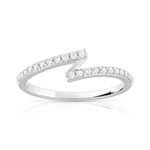 Bague or 375 blanc zirconia - vue 1
