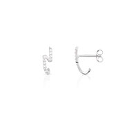 Boucles d'oreilles or 375 blanc zirconia