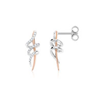 Boucles d'oreilles 2 ors 375 diamant