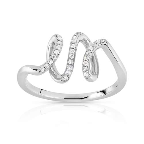Bague or 375 blanc diamant