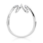 Bague or 375 blanc diamant - vue 2