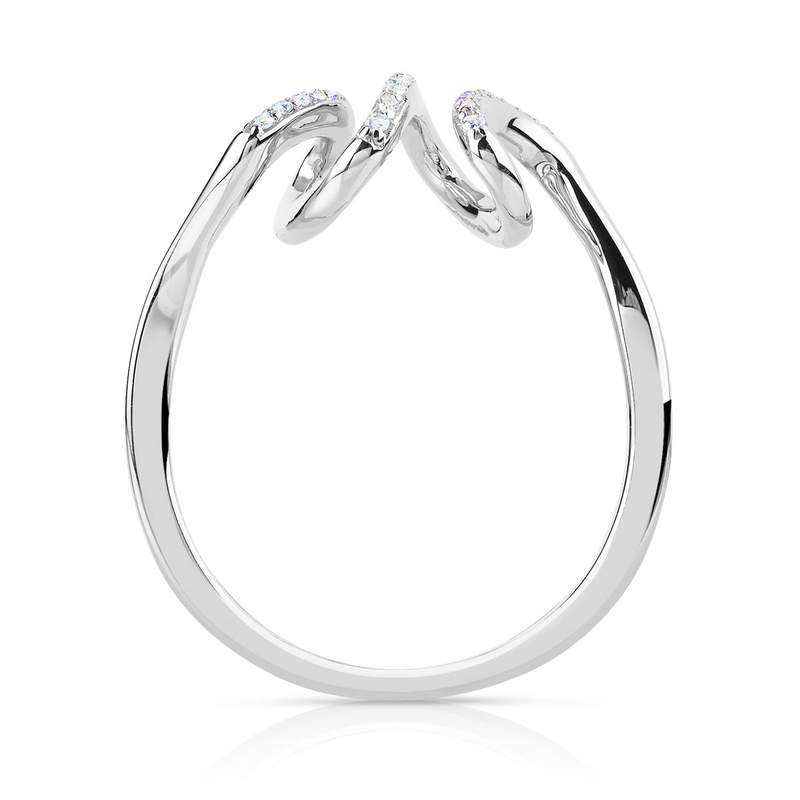 Bague or 375 blanc diamant - vue 2