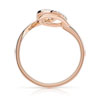 Bague or 375 rose diamant - vue V2