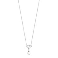 Collier or 375 blanc nacre et diamant
