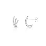 Boucles d'oreilles or 375 blanc zirconia - vue 1