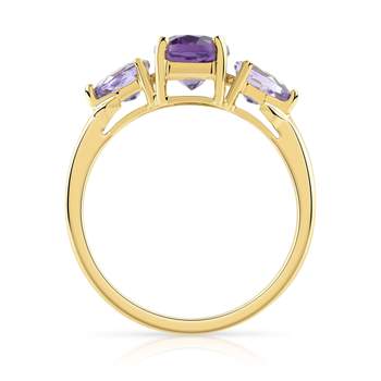 Gold ring 375 yellow amethysts